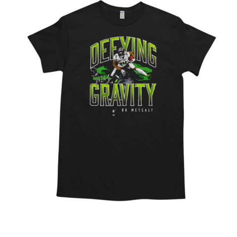 D.K. Metcalf Seattle Seahawks defying gravity hurdle signature T-Shirt