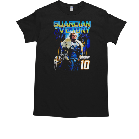 Guardian of victory Justin Herbert Los Angeles Rams sigature graphic T-Shirt