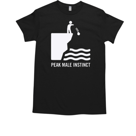 Peak Male Instinct Funny Cliff Rock Throwing T-Shirt