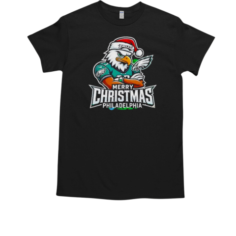 Philadelphia Eagles Mascot Santa Merry Christmas T-Shirt