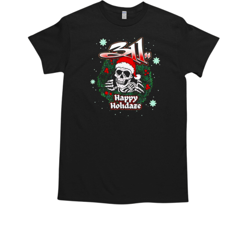 Skeleton 311 happy Holidaze Christmas T-Shirt