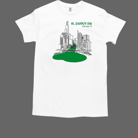 Chicago city skyline St Paddy's day T-Shirt