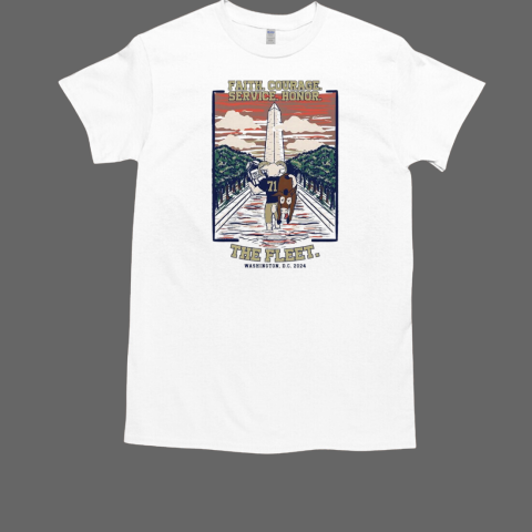 Navy Midshipmen football Faith courage service honor the fleet 2024 T-Shirt