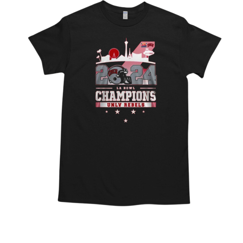 2024 LA Bowl Champions UNLV Rebels Skyline Helmet T-Shirt