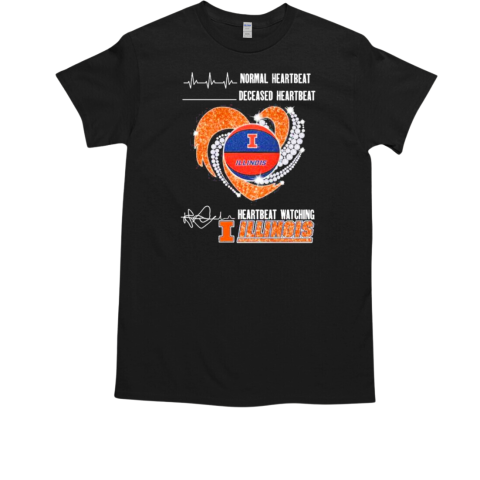 Heartbeat Watching Illinois Fighting Illini 2025 T-Shirt