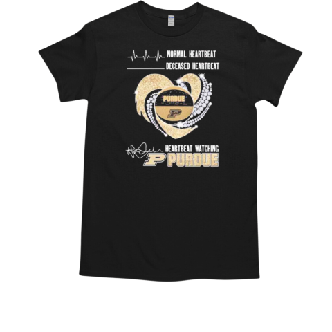 Heartbeat Watching Purdue Boilermakers Men's Basketball 2025 T-Shirt