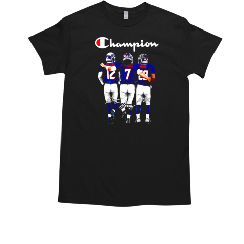 Houston Texans Nico Collins C. J. Stroud and Joe Mixon Champion Signatures T-Shirt