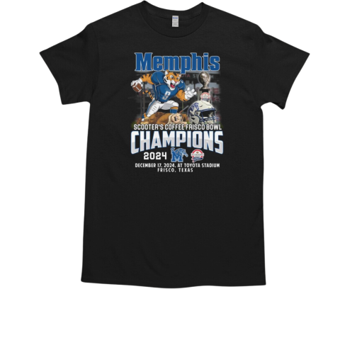 Memphis Tigers Scooter's Coffee Frisco Bowl 2024 Champs T-Shirt