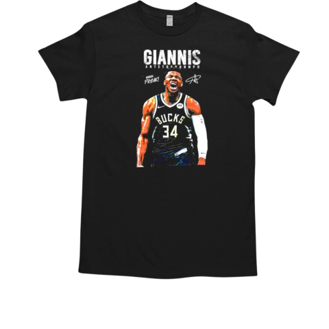 Milwaukee Bucks Giannis Antetokounmpo 34 greek freak signature T-Shirt