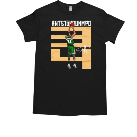 Milwaukee Bucks Giannis Antetokounmpo 34 signature T-Shirt