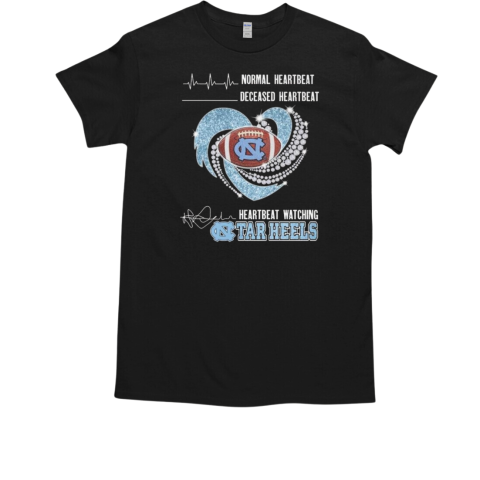 North Carolina Tar Heels Faster Heartbeat When Watching Football Diamond Heart T-Shirt