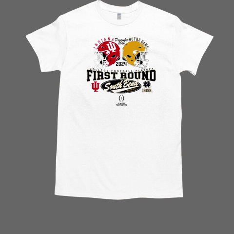 First Round CFP South Bend 2024 Indiana Hoosiers vs Notre Dame helmet head to head T-Shirt