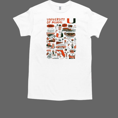 Miami Hurricanes Vive La Fete Impressions Artwork T-Shirt