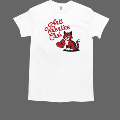 Anti Valentine Club Lonely Loner Cat T-Shirt