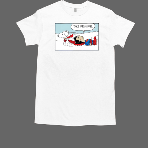 Snoopy and Charlie Brown Superhero take me home T-Shirt