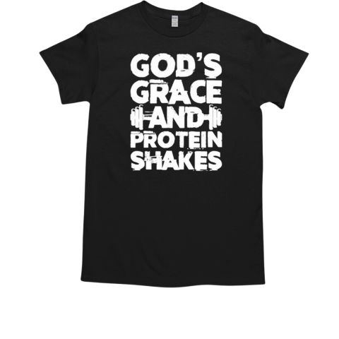 God's Grace And Protein Shake Washed Gym T-Shirt