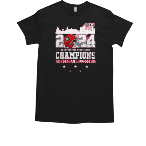 Georgia Bulldogs 2024 Sugar Bowl Champions Celebration Skyline T-Shirt