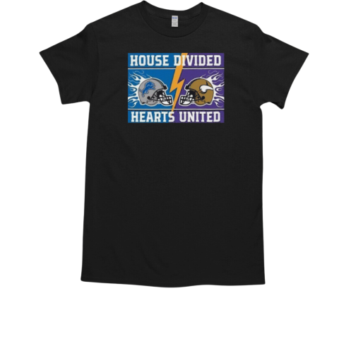 House Divided Detroit Lions Vs Minnesota Vikings Hearts United T-Shirt