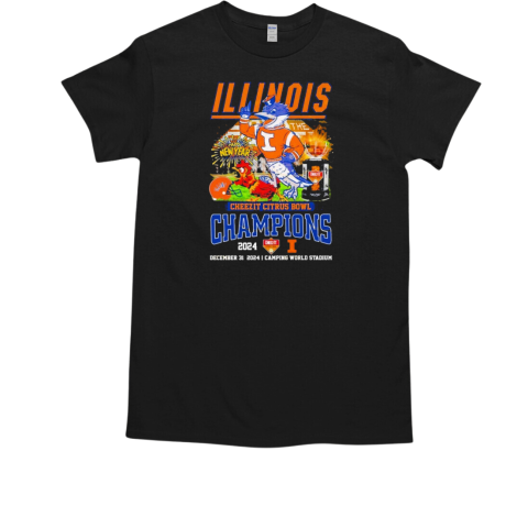 Illinois Fighting Illini Cheezit Citrus Bowl Champions 2024 Camping World Stadium T-Shirt