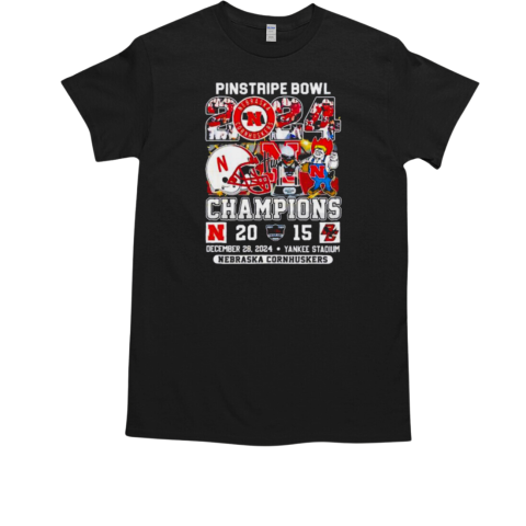 Nebraska Cornhuskers 2024 Pinstripe Bowl Champions T-Shirt