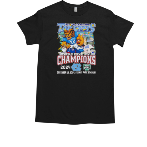 North Carolina Tar Heels Wasabi Fenway Bowl Champions 2024 mascot T-Shirt