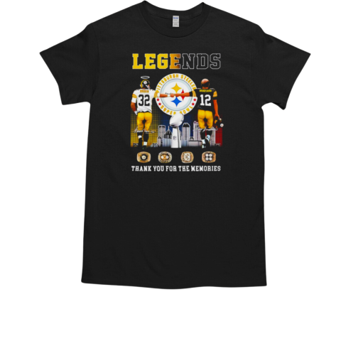 Pittsburgh Steelers Harris and Bradshaw thank you for the memories skyline T-Shirt