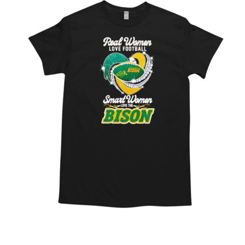 Real women love football smart women love the Bison diamond heart T-Shirt