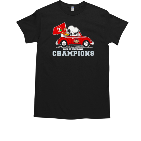 Snoopy driving 2024 25 Rose Bowl Champions Ohio State Buckeyes T-Shirt