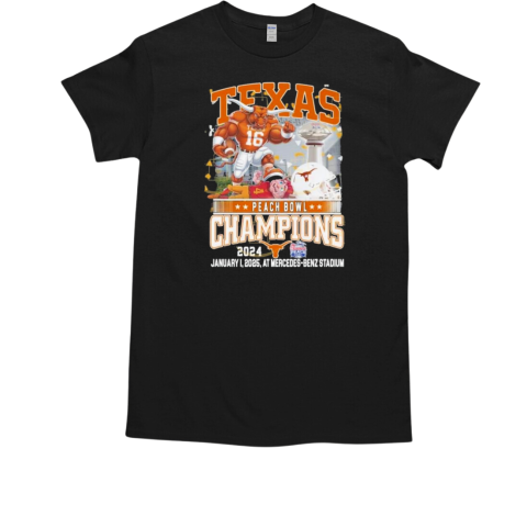 Texas Longhorns Peach Bowl Champions 2024 January 1 2025 At Mercedes Benz Stadium T-Shirt