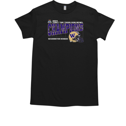 Washington Huskies 2024 Tony the Tiger Sun Bowl Champions College Bowl Season Vintage Helmet T-Shirt