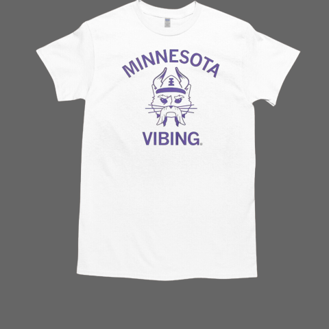 Funny Minnesota Vibing Cat Minnesota Vikings T-Shirt