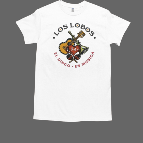 Los Lobos El Disco Es Musica Heart Instruments T-Shirt