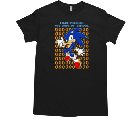 Sonic The Hedgehog I Ran Through 100 Days Of School T-Shirt