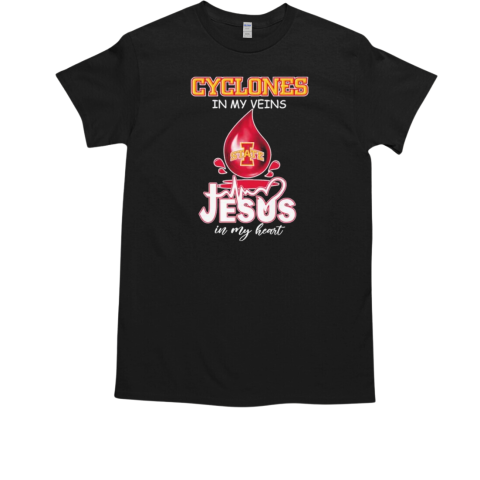 Iowa State Cyclones In My Veins Jesus In My Heart T-Shirt