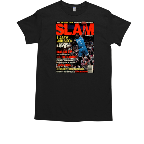 Larry Johnson The In Your Face Basketball Magazine Slam Cover T-Shirt