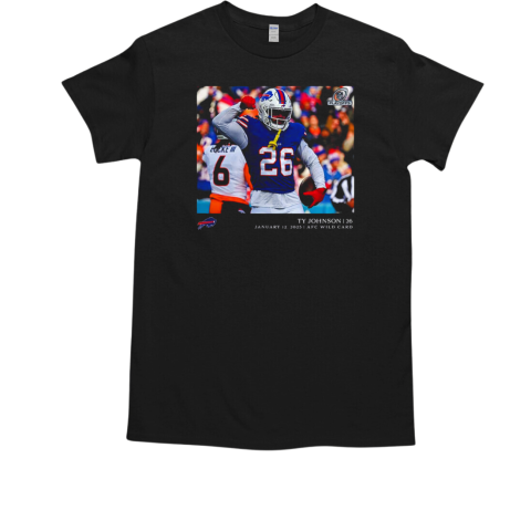 Buffalo Bills Ty Johnson Black NFL Flash Features Wild Card T-Shirt