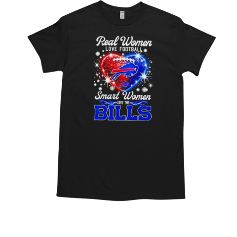 Heart real women love football smart women love the Buffalo Bills colors T-Shirt