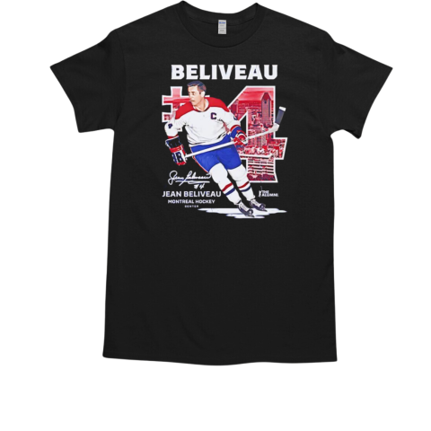 Jean Beliveau Montreal hockey throwback T-Shirt