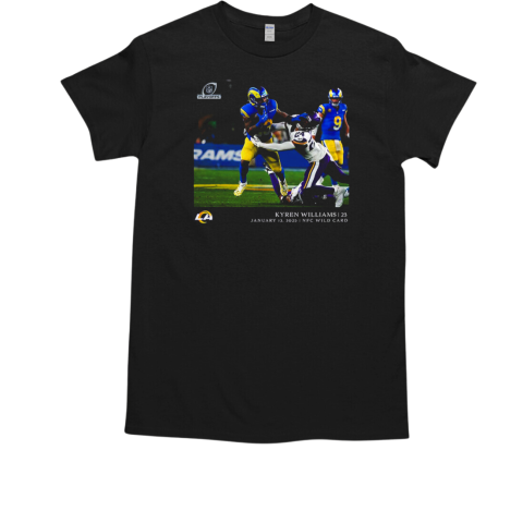 Kyren Williams Black Los Angeles Rams NFL Flash Features Wild Card T-Shirt