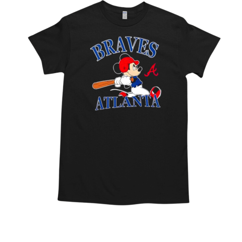 Mickey Mouse Atlanta Braves baseball logo T-Shirt