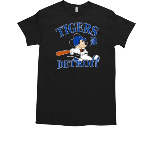 Mickey Mouse Detroit Tigers baseball logo T-Shirt