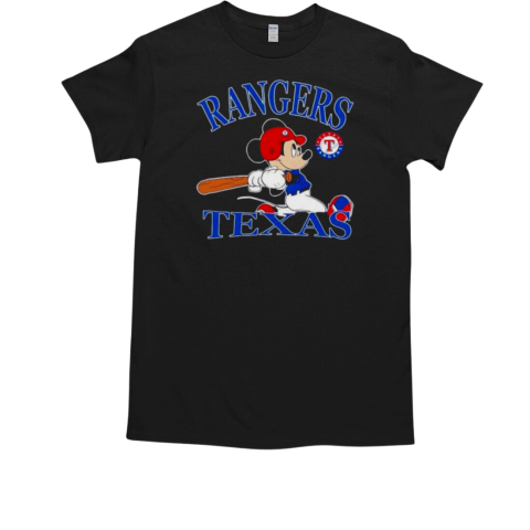 Mickey Mouse Texas Rangers baseball logo T-Shirt