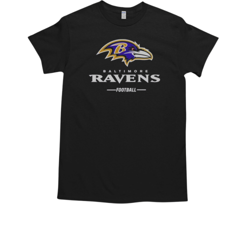 Official Baltimore Football Ravens Logo Team Lockup T-Shirt