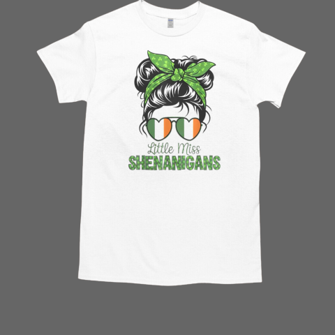 Top St Patrick's Day Little Miss Shenanigans Girl Irish Flag T-Shirt