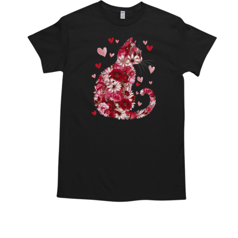 Happy Meowentine's Day Funny Girls Cat Valentines Day T-Shirt