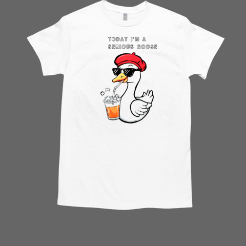 Top Today I Am A Serious Goose Funny Beret And Sunglasses T-Shirt