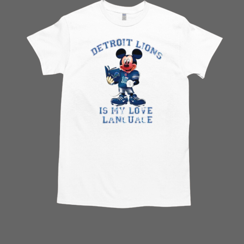 Detroit Lions Is My Love Language Mickey Reads Book T-Shirt