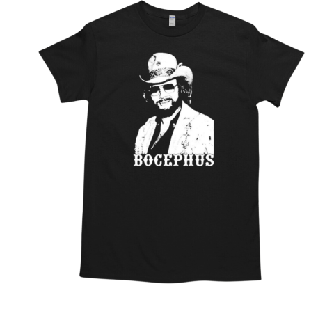 Hank Williams Jr. Bocephus Photo Black White T-Shirt