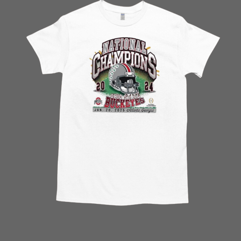 Ohio State Buckeyes CFP National Champions 2024 College Football Playoff Jan 20 2025 Atlanta Georgia Helmet T-Shirt